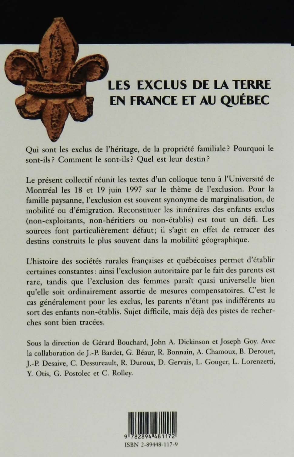 Les exclus de la terre en France et au Québec XVIIe et XXe siècles : la reproduction familiale dans la différence – Image 2