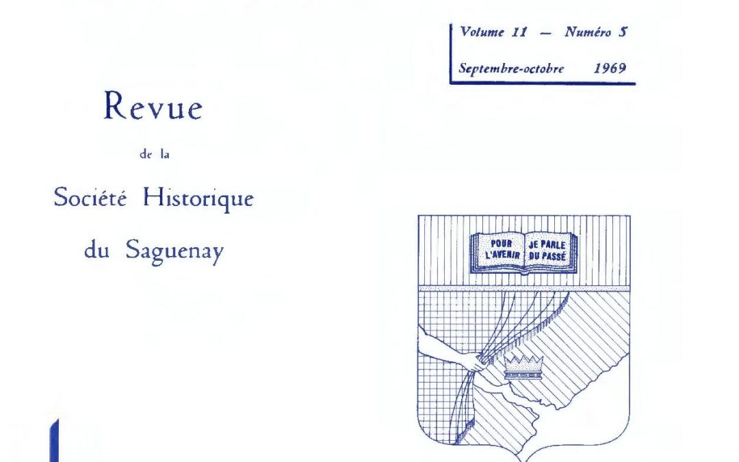 Saguenayensia, Volume 11, no 05, 1969Varia