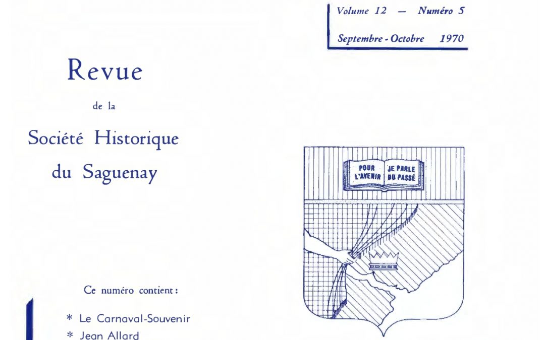 Saguenayensia, Volume 12, no 05, 1970Varia