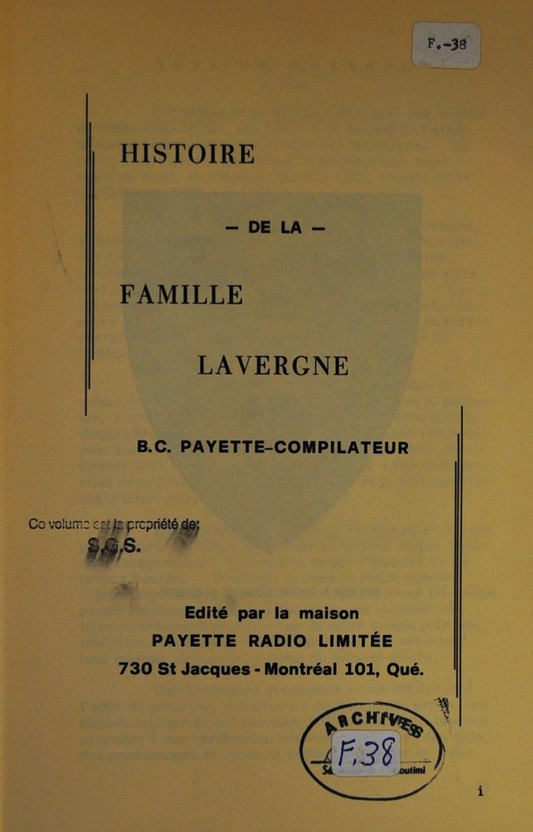 Histoire de la famille Lavergne