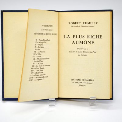 La plus riche aumône : Histoire de la Société Saint-Vincent-de-Paul au Canada