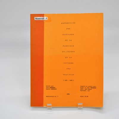 Répertoire des mariages de la paroisse Saint-Joseph de la Rivière des Prairies (1687-1970)