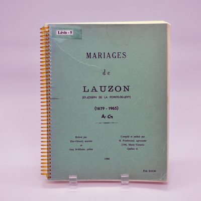 Mariages de Lauzon (Saint-Joseph de la Pointe-de-Lévy) 1679-1965