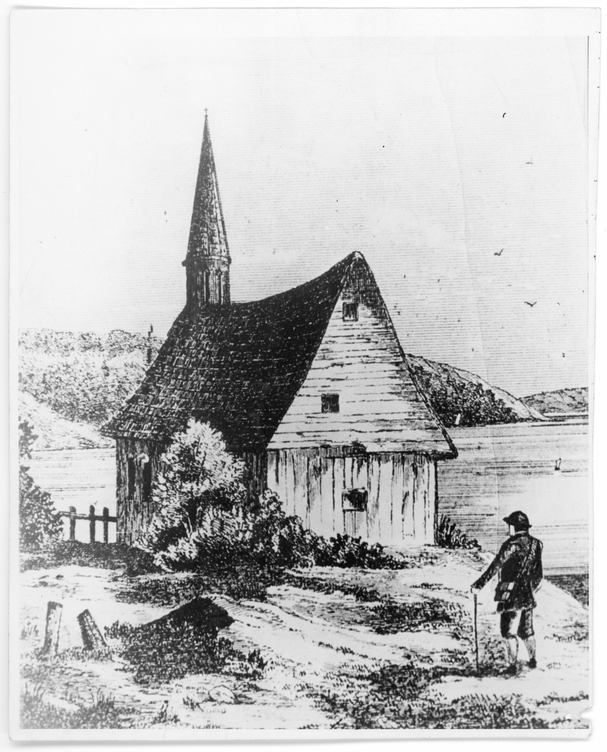 Dessin de la chapelle du père Laure fait par Mlle Price