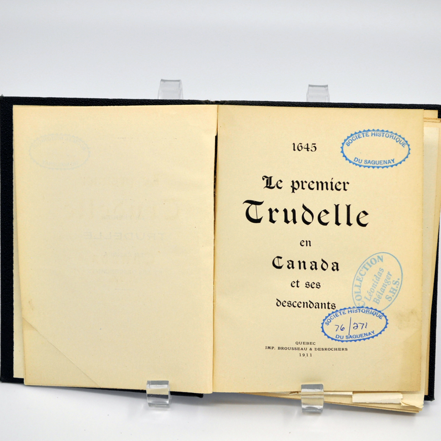 Le premier Trudelle en Canada et ses descendants : 1645