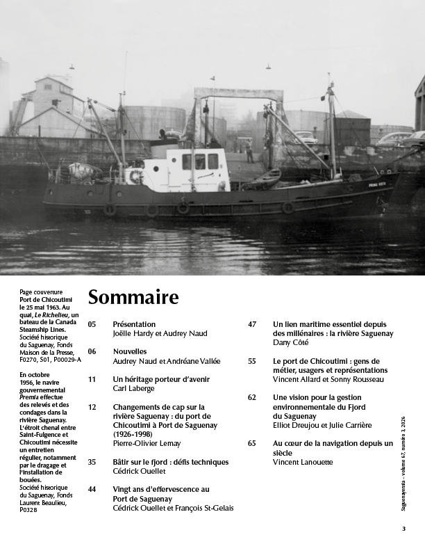 Volume 67, no 03, 2026 Le Port de Saguenay : Cent ans d'accès au monde – Image 2